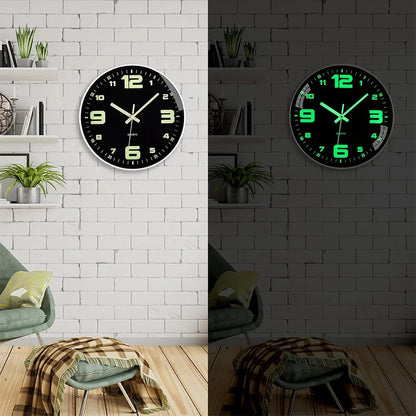 Glow In The Dark Luminous Numbered Round Clock