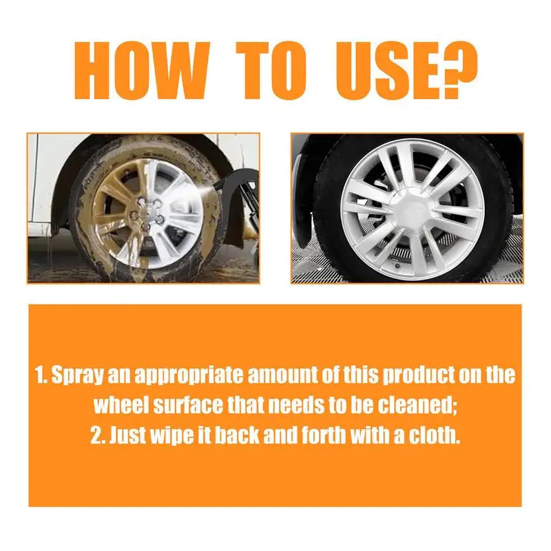 Tire Cleaner and Shine 120ml Mild Tire Protectant for Car Long-Lasting Tire Maintenance Supplies with Cloth for Car Vehicle