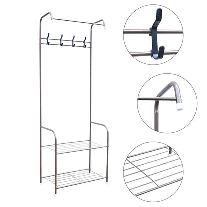 Independent Hanger Brown Metal Shoe Hanger 4 Hooks Clothes Rack Clothes Hangers Coat Hanger Stand Wardrobe Stand