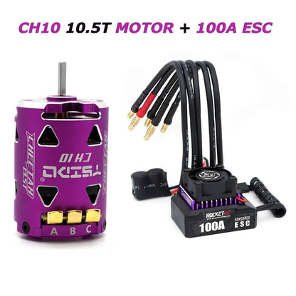 ROCKET RC 100A ESC w/ CH10 540 Motor 10.5T 13.5T 17.5T 21.5T Sensored Brushless Combo for 1/10 1/12 RC Drift Racing Car Parts