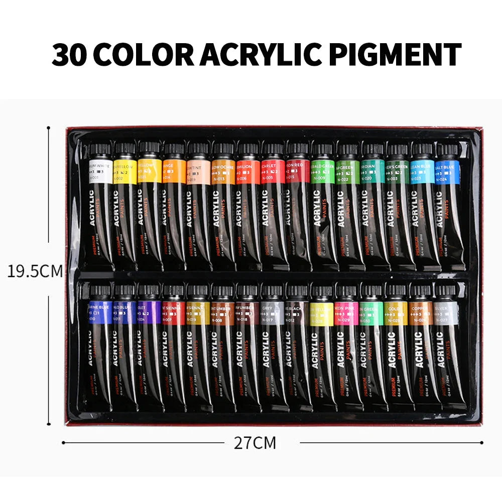 30 color acrylic pigment aluminum tube set painting graffiti DIY art paint