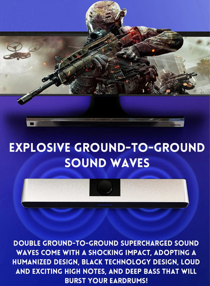 B Computer Speakers with 3.5 mm Aux, Small PC Speakers Powered by USB, USB Soundbar for Monitor，Wired USB Desktop Speaker,