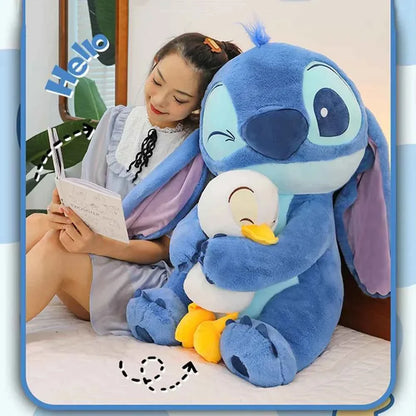 Disney Cute Stitching Duck Plush Toy Kawaii Cartoon Anime Plush Doll Sleep Pillow Soothing Toy Boy and Girl Birthday Gifts