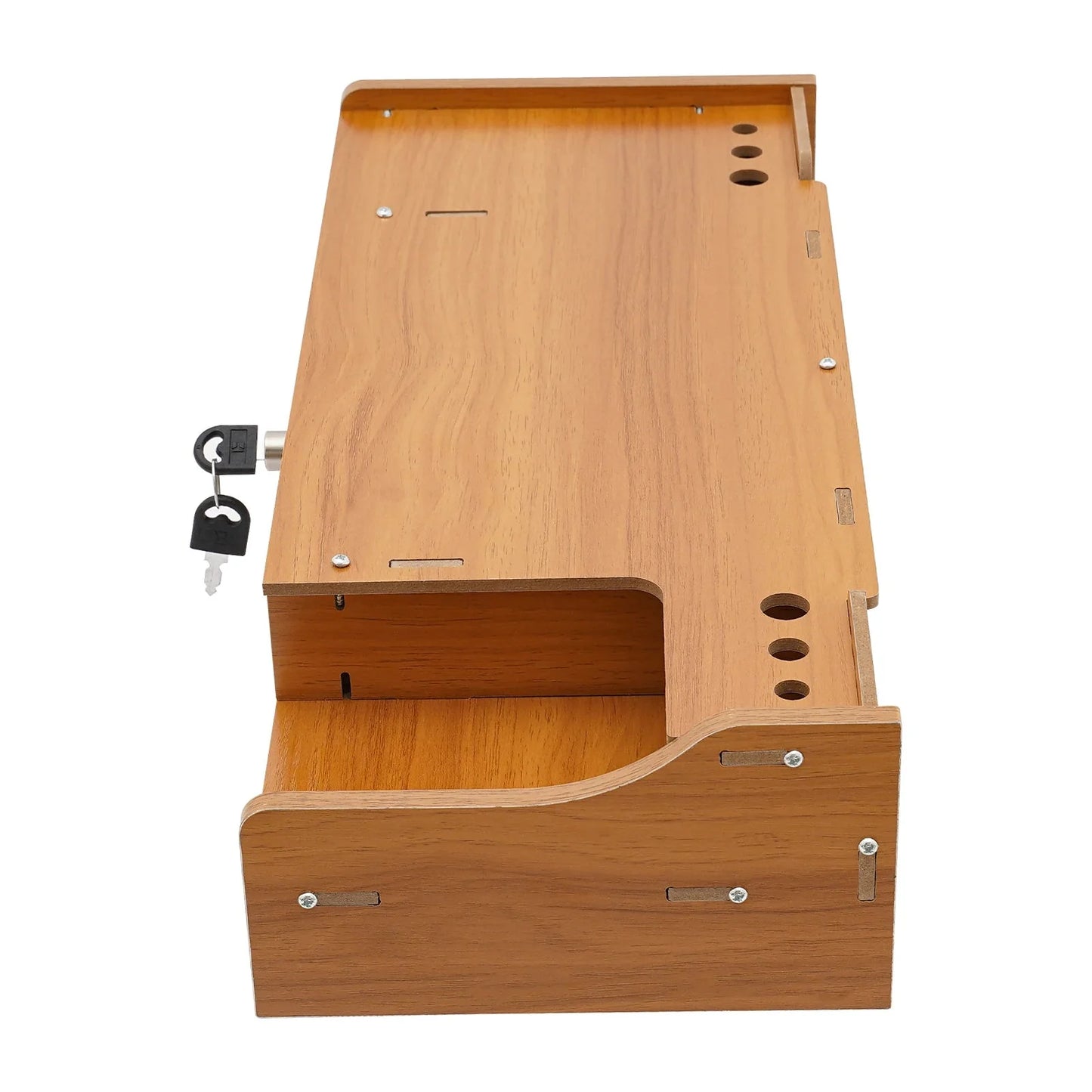 Wooden Desk Organizer W/ Drawer File Storage Desk Monitor Riser Computer Stand