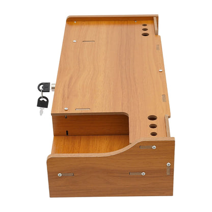 Wooden Desk Organizer W/ Drawer File Storage Desk Monitor Riser Computer Stand