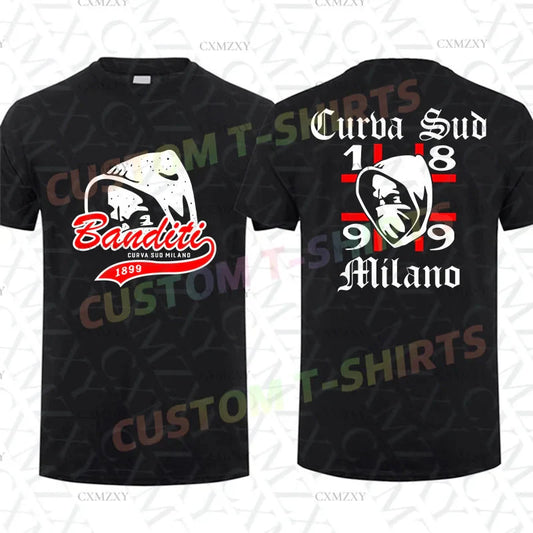 2025 Men T Shirt Casual Milan Curva Sud Milano Ac T-shirt Graphic Summer Sports Tops Short Sleeves 100% Cotton Streetwear S-3XL