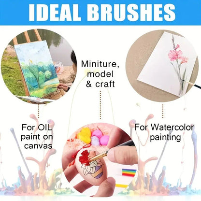 12pcs Nylon Bristle Brush Set Flat Brushes Watercolor Oil Paint For Artists Amateur And Acrylic Paintings Fabric Brushes