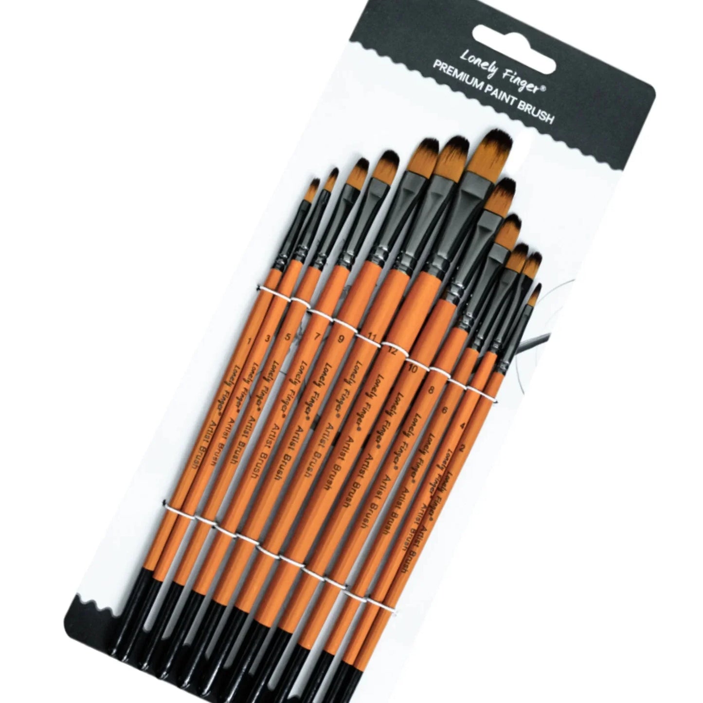 12/48pcs Premium Flat Art Paintbrush Set Durable Anti-Shedding Synthetic Nylon Bristles for Watercolor Acrylics Gouache Painting