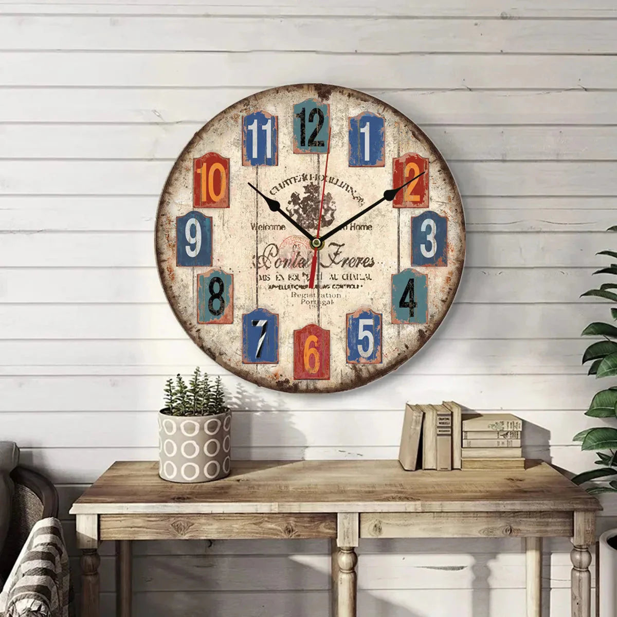 Creative wooden wall clock 30cm MDF density board silent quartz clock