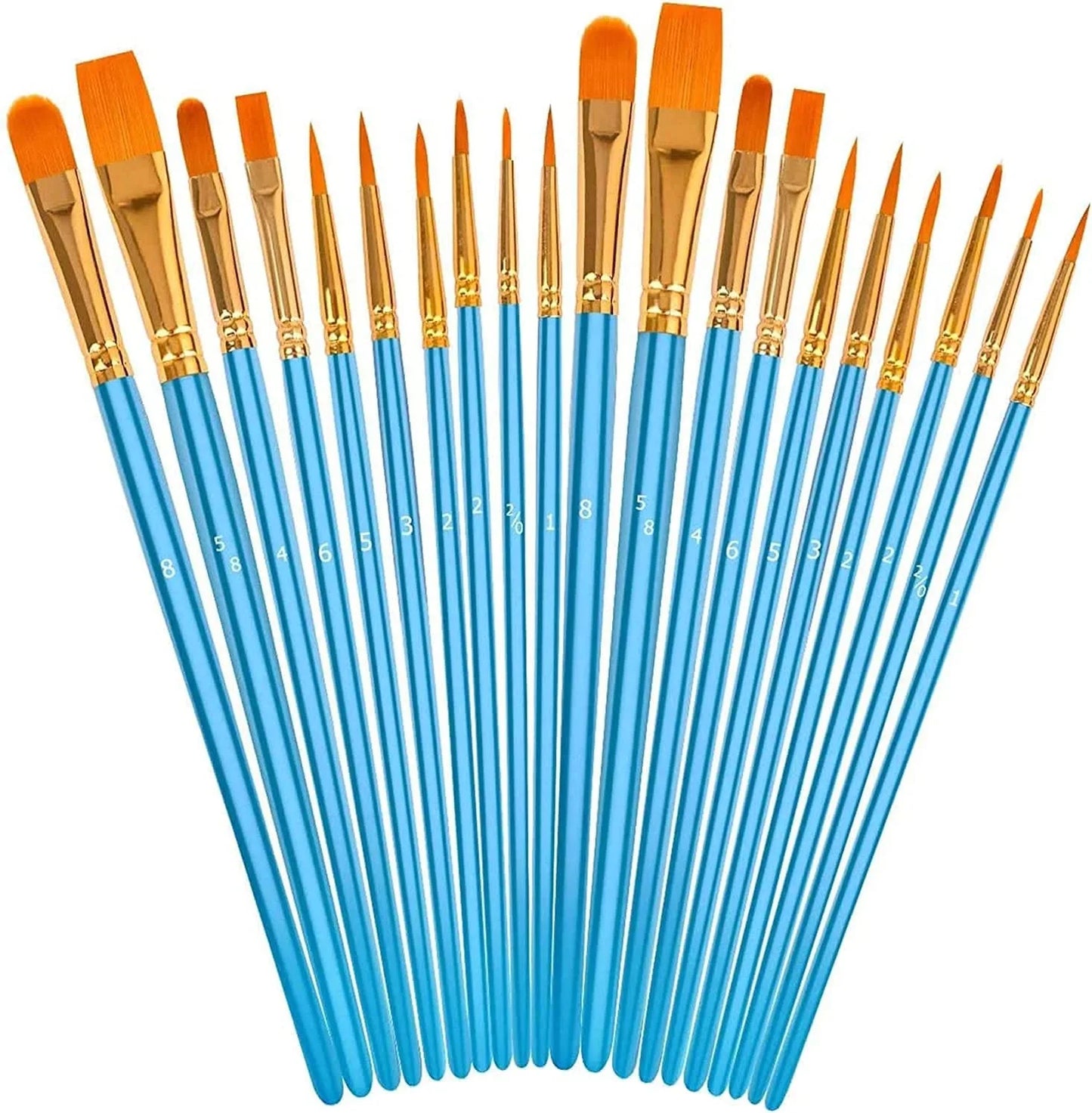 Acrylic Paint Brushes Set, 20Pcs Round Pointed Tip Artist Paintbrushes Body Face Nail Miniature Detailing Drawing Art Supplies