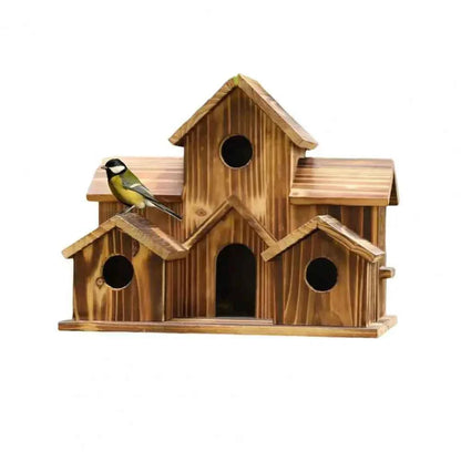 20*15cm Bird Houses For Outside Wooden Hummingbird Nest Bird Feeder Outdoor Birdhouse With 6 Rooms For Garden Courtyard Decor