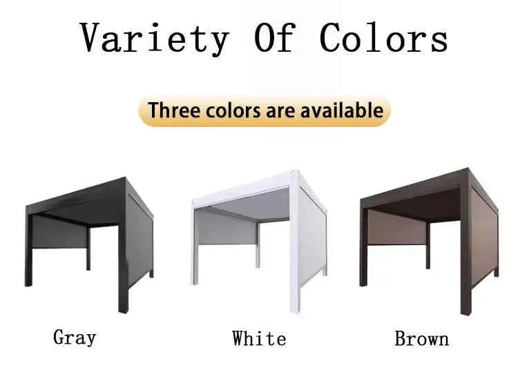 Automated Opening Waterproof Wingproof Louvered Motorized Aluminous Outdoor Living Garden Pergolas Gazebo Canopy Exterior Gazebo