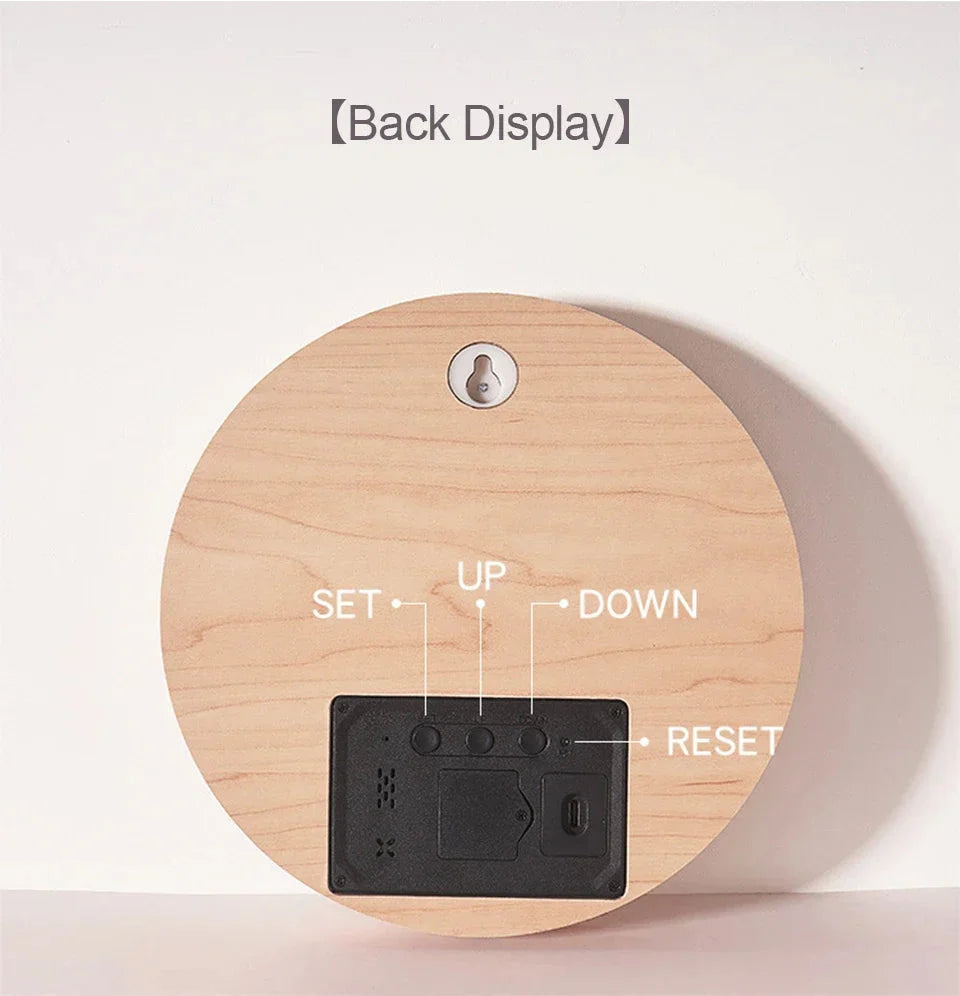 LED Digital Wall Clock Temperature Date Time Multi-function Display Living Room Home Bedroom Silent Clock Fashion Wall Clock
