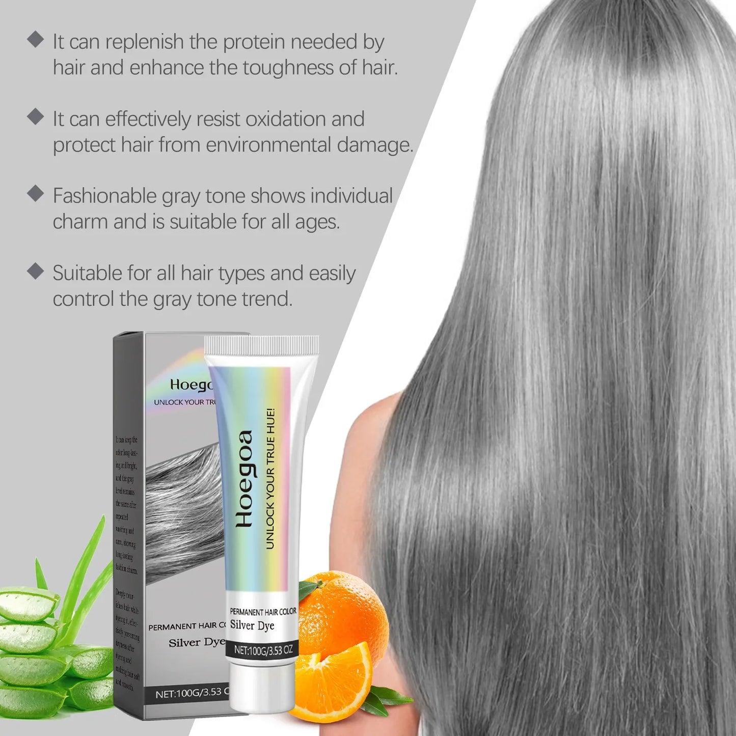 Hoegoa Grey Hair Cream Long Lasting Colour Lock Nourishing Phytocare Trendy Hair Colour Hairdresser