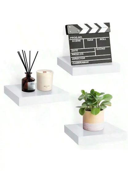 Square Floating Shelf Wood Wall Small Shelves for Living Room Decor Display Stand Bedroom Bathroom Decorative Floating Shelf