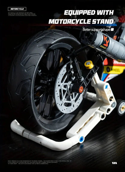 1:8 Motorcycle Building Blocks Set Super Motorbike Model Kit Technical Racing Kids Assembled Toys Gifts For Boys And Girls