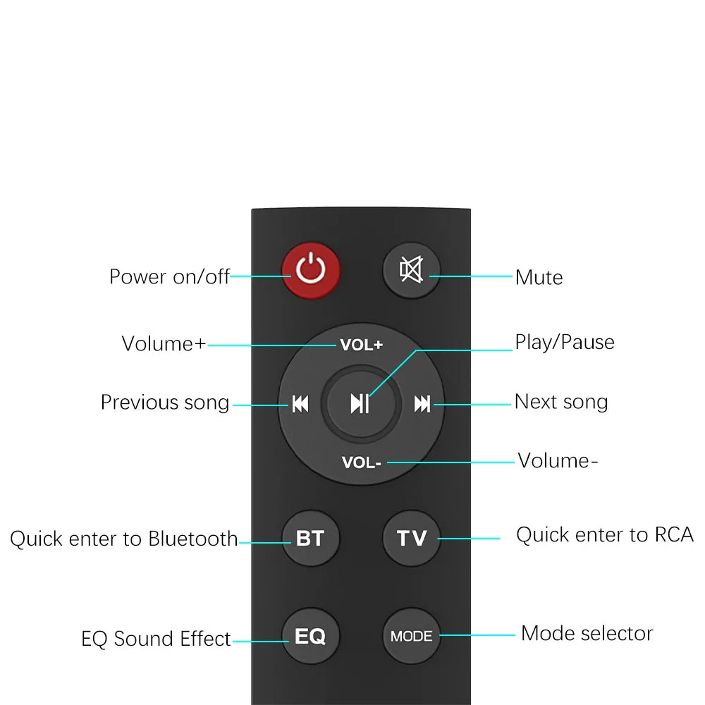 DIXSG Wireless Bluetooth Soundbar - 3D Surround Home Theater Speaker System