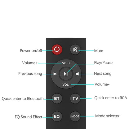 DIXSG Wireless Bluetooth Soundbar - 3D Surround Home Theater Speaker System
