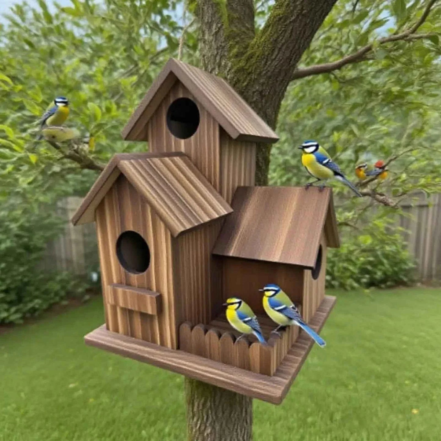 Bird House for Outside Hummingbird Nest Easy Hanging Birdhouse Outdoor Birdhouse Room Wooden, for Outdoor Decor