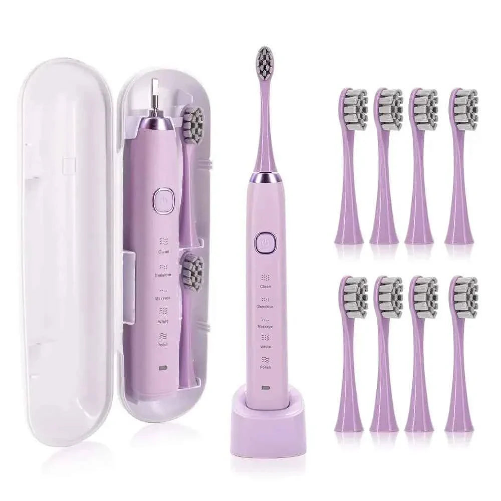 Sonic Electric Toothbrush Smart Ultrasonic Dental Teeth Whitening Rechargeable Adult Tooth Brush Sarmocare S100 With8 Brush Head
