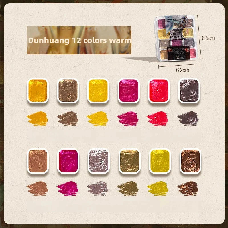 12/98/150/180 Colors Pearl Solid Water Color Paint Set Portable Professional Watercolor Painting School Art Supplies Stationery