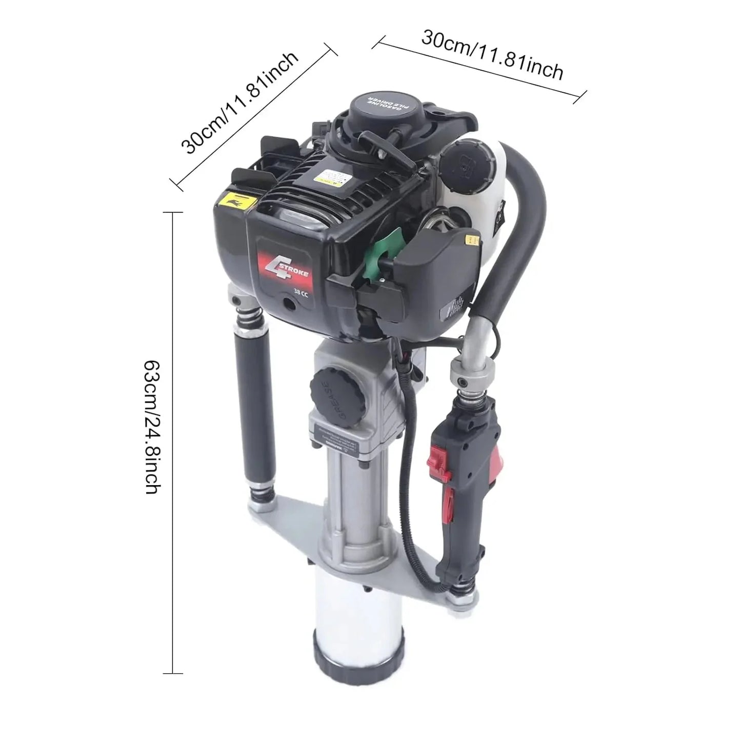 37.7CC 4 Stroke Gas-Powered T Post Driver, Gas Powered Pile Driver with Storage Box, Single Cylinder , Customized