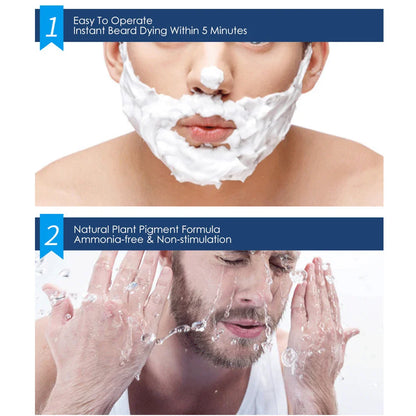 Natural Permanent Beard Dye Shampoo Repair White Grey Hair Removal Instant Mustache Dying Blacking Fast Beard Coloring for Men