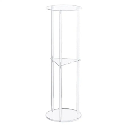 3 Tier Clear Acrylic Side Table Small Drink Side Table Small Space Round Furniture NightStand for Home Balcony Bathroom Sofa