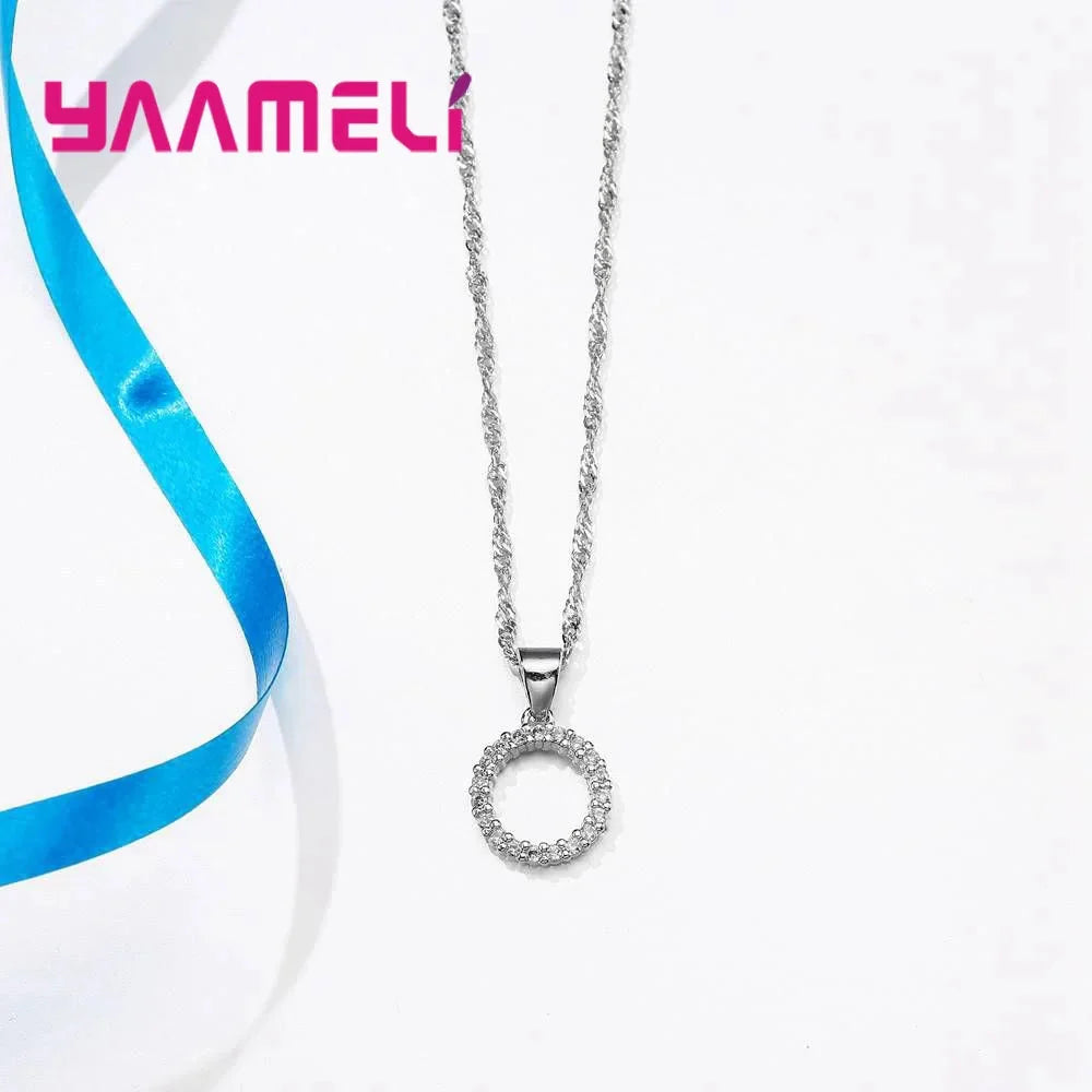 925 Sterling Silver Jewelry Set Necklace And Earrings For Women Party Wedding Engagement Accessories