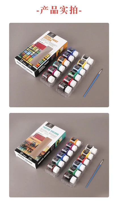 Acrylic Paint Set 6/12 Colors 25ml,Water-Proof Portable Art Rich Pigments for DlY Craft,Drawing,Painting,Canvas, Rock