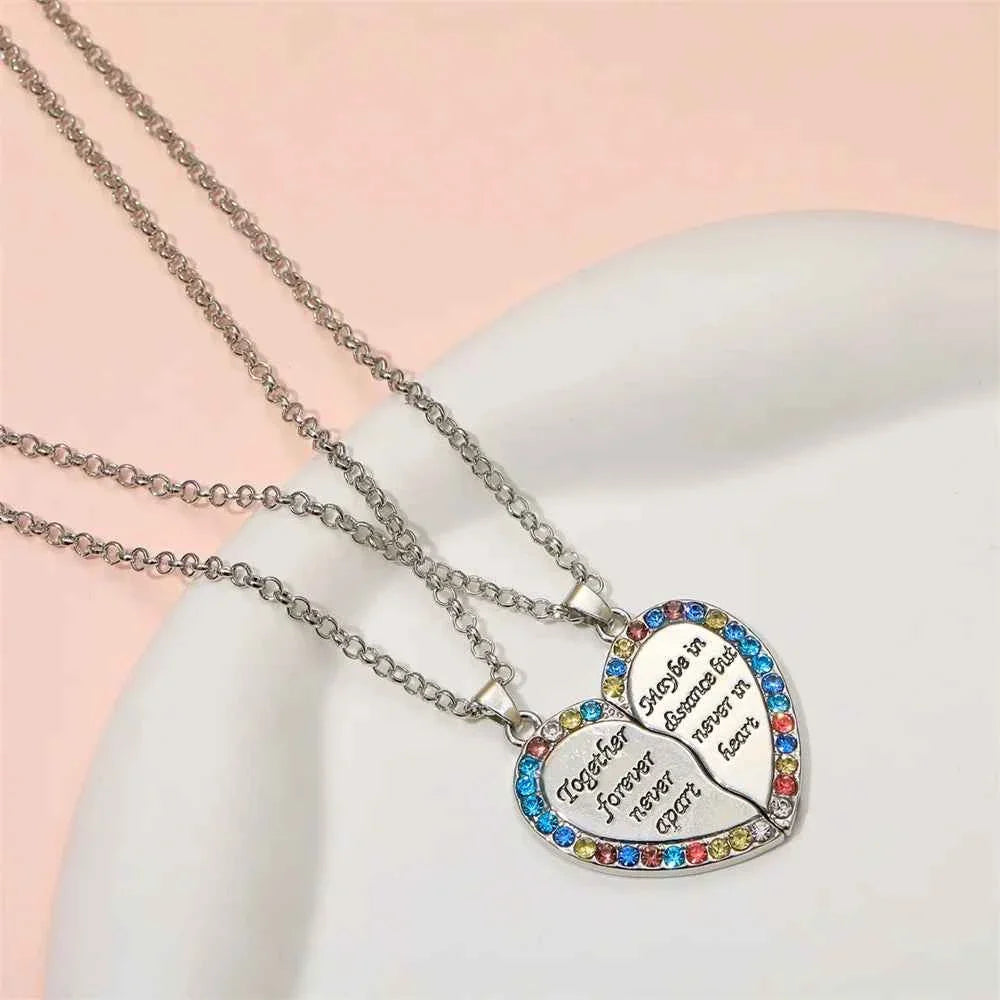 Best Friends Necklace Together forever Never Apart Maybe In Distance But Never In Heart