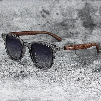 Sunglasses for Men Women Trendy Retro Wood Grain Polarized UV Protection Eyewear Cycling Outdoor Street Photography Sunglasses