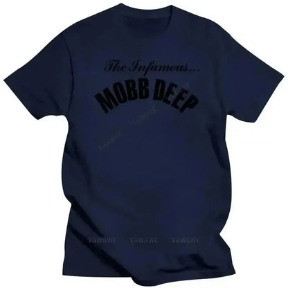Mens Brand Fashion T-shirt Summer T Shirts Mobb Deep Mens Infamous on Red T-shirt Red Unisex Short Sleeve Male Casual Tee-shirt