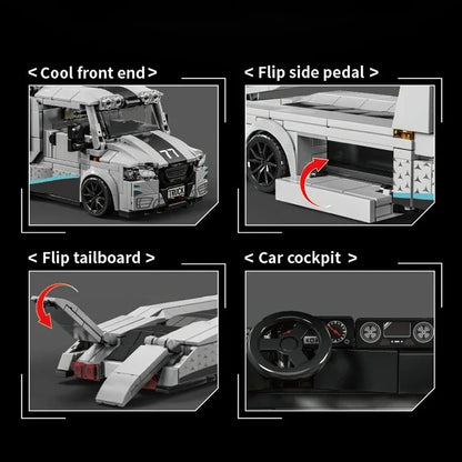 672Pcs Modified Trailer Building Blocks MOC Car Transporter Flatbed Tow Truck Vehicle Recovery Hauler Boys Festival Party Gifts