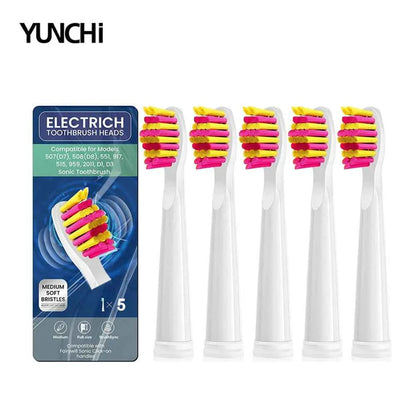 Premium Replacement Toothbrush Heads for Fairywill & Seago - Du Pont Bristles - Compatible with FW-507/508/D1/D3/D7