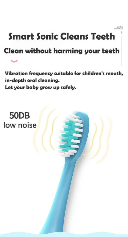 Sonic Electric Toothbrush for Children Kids cleaning teeth whitening Rechargeable water proof Replace The Tooth Brush Head