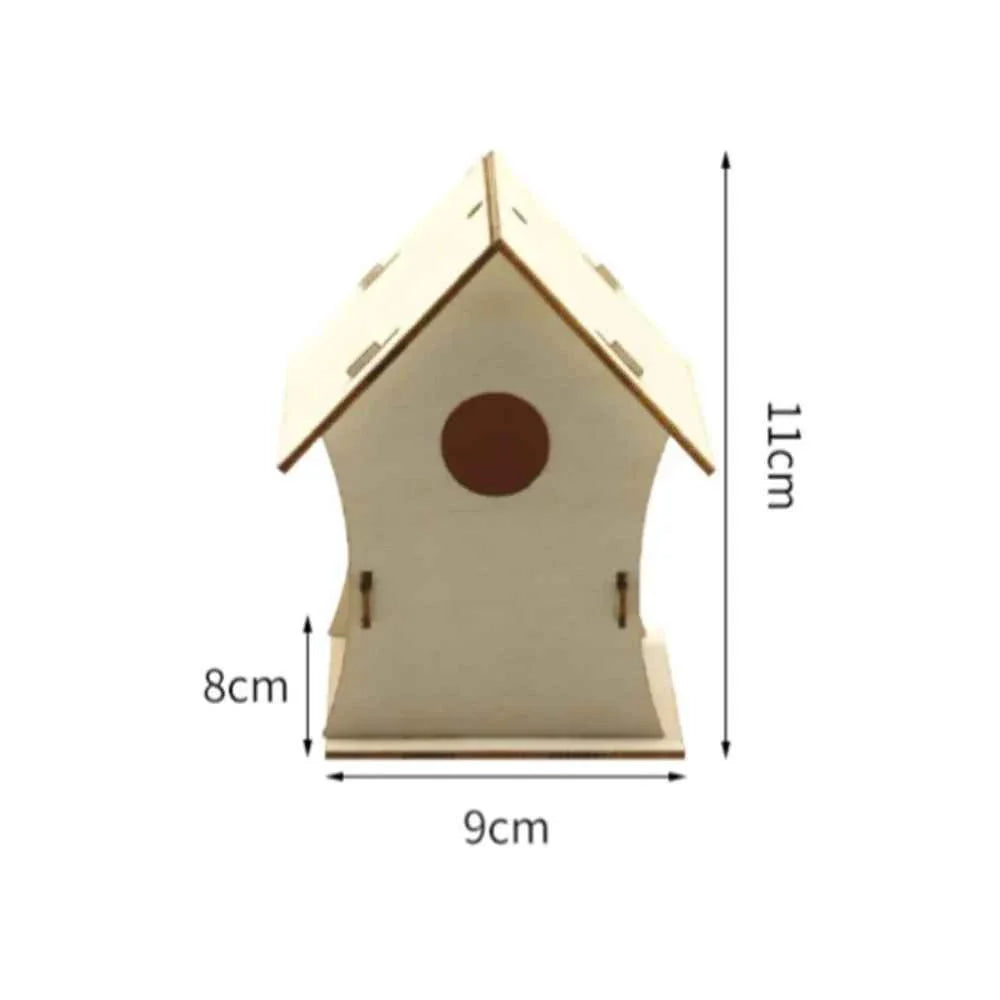 Easy To Assemble Wooden Bird Nest Hous DIY Natural Aesthetic Hanging Birdhouse Decoration Hummingbird Cages Outdoor