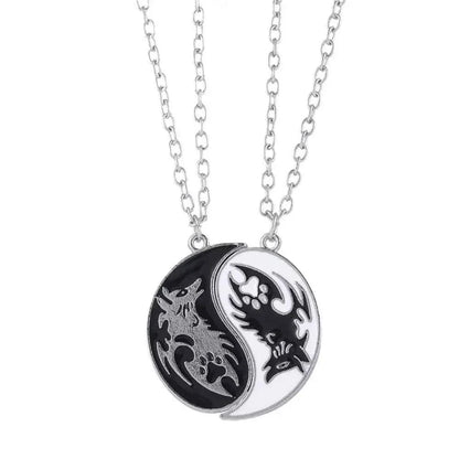 Style For Best Friends Women Fashion Jewelry Lovers Men Couple Necklace Yin Yang Necklace Clavicle chain Gossip Dragon Pendant