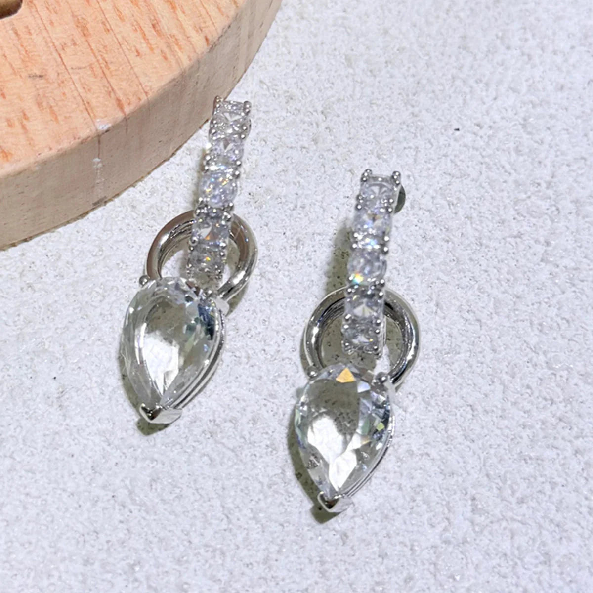 2025 New Fine Jewelry Set Luxury White Gold High Quality Geometric Crystal Luxury Necklace Bracelet Earrings Ring Gift for Women