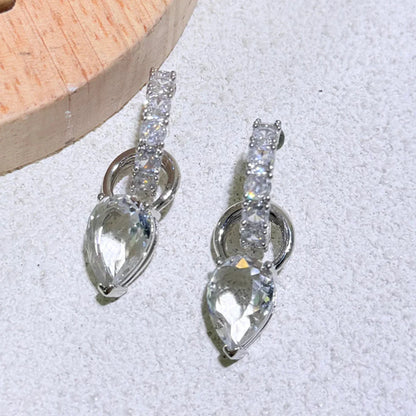 2025 New Fine Jewelry Set Luxury White Gold High Quality Geometric Crystal Luxury Necklace Bracelet Earrings Ring Gift for Women