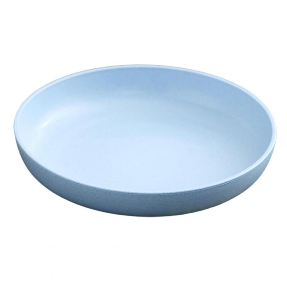 Wheat Fiber Plate Microwave Plastic Plates Dinner Plate BPA Free Food Grade Round Shape Food Dish Fruit Salad Dish Kitchen Plate