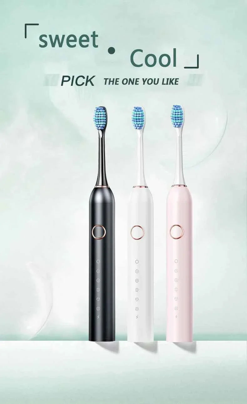Adults Sonic Electric Toothbrush   with 6 Cleaning Modes USB Rechargeable with Multiple Replacement Brush Heads