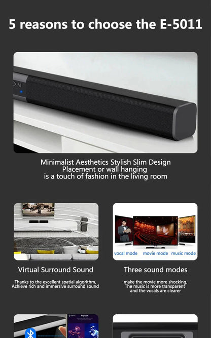 2025 6D surround sound home theater speaker system mobile phone bass wireless Bluetooth speaker long TV soundbar speaker TF/AUX