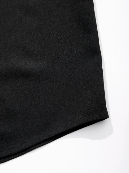 New Mens Short Sleeve T-Shirts Summer Trendy Breathable Loose Youth Basic Cotton Pocket Top Solid Color Stand Up Collar Shirts