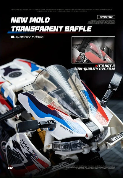 1:8 Motorcycle Building Blocks Set Super Motorbike Model Kit Technical Racing Kids Assembled Toys Gifts For Boys And Girls