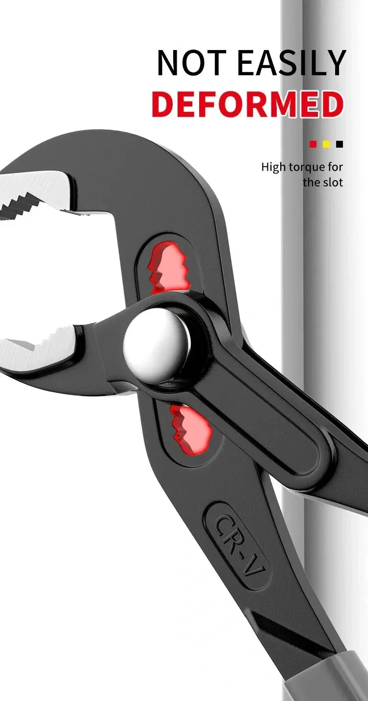 Water Pump Pliers Quick-Release Plumbing Pliers Pipe Wrench Adjustable Water Pipe Clamp Pliers Household Hand Tools Multi-functi