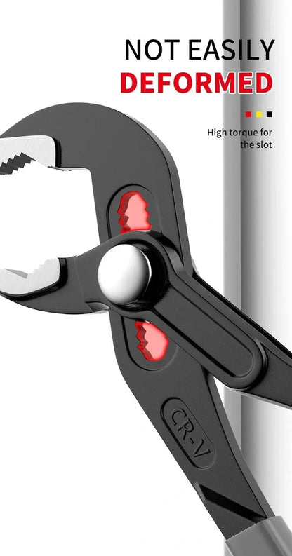 Water Pump Pliers Quick-Release Plumbing Pliers Pipe Wrench Adjustable Water Pipe Clamp Pliers Household Hand Tools Multi-functi