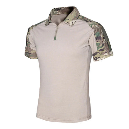 Tactical T-Shirts Mens Outdoor Sport Tee Quick Dry Short Sleeve Shirt Hiking Hunting Combat Men Camo Clothing