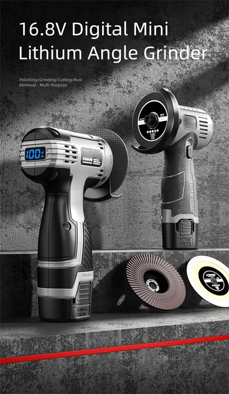 28000r 16.8V Mini Angle Grinder Portable Rechargeable Polishing Grinding Cutting Machine Home Metal Polisher Woodworking Tools