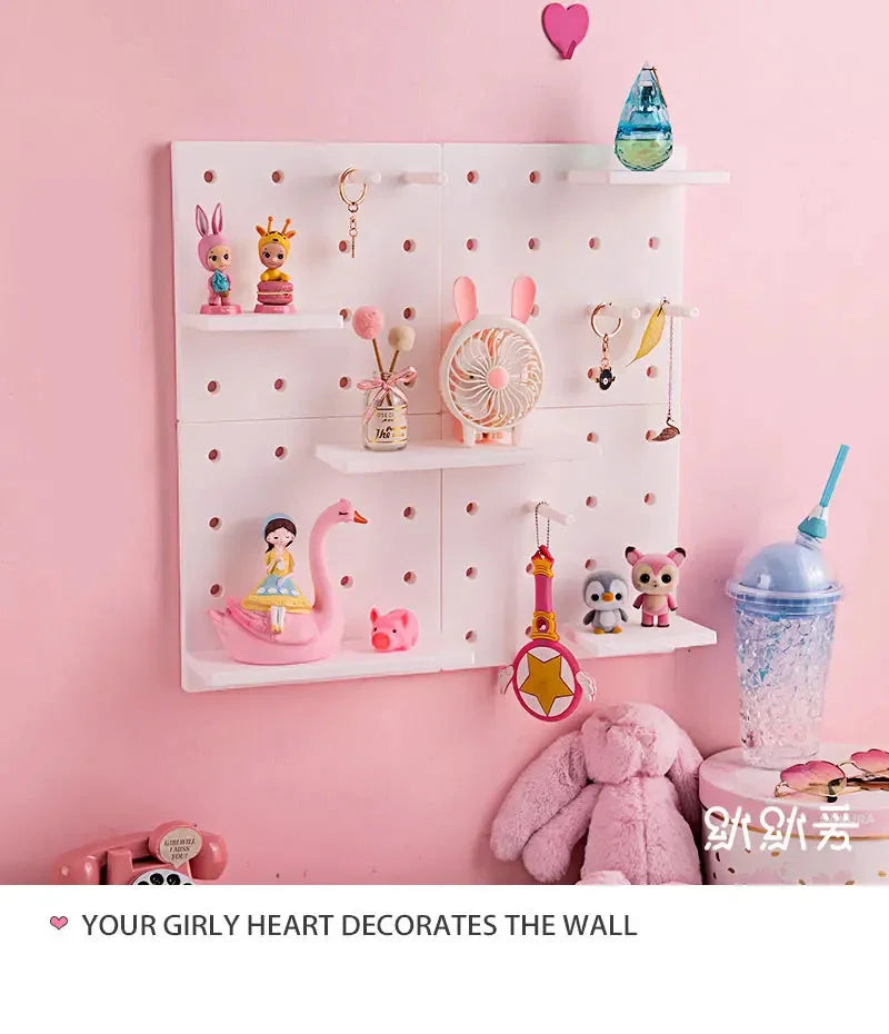 Home Decor Wall Shelves Decoration Hole Board Wall Storage Rack Storage Shelf Kitchen Bedroom Hanging Wall Shelves Wall Decor